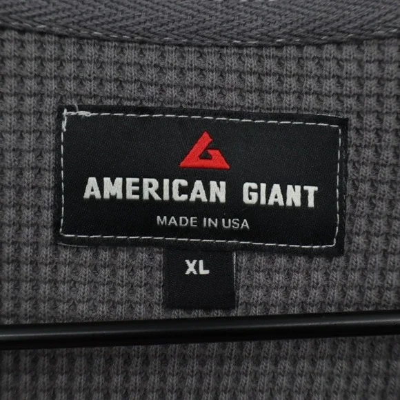 American Giant Colorblock Summit T-Shirt Mens XL Gray Waffle Knit Long Sleeve - Picture 3 of 6